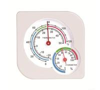 Thermo-hygromètre mécanique en plastique pour blanc, bleu, noir (blanc) | Couleurs : blanc, bleu, noir, taille compacte de 7,4 cm, idéal pour chaque coin de la maison