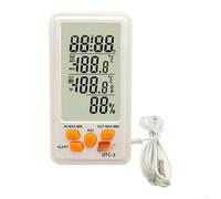 Thermo-hygromètre numérique avec alarme et horloge | Grand écran LCD, chiffres clairs, température et humidité lisibles en même temps, idéal pour une vue d'ensemble rapide