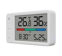Thermo-hygromètre numérique avec écran LCD couleur, affichage de l'heure et de la date, haute précision ± 0,1 °C, pour montage mural ou support de table, moniteur de climatisation intérieur pour