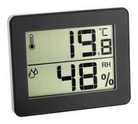 TFA Dostmann Thermo-hygromètre digital, 30.5027.01, pour le contrôle de la température et de l'humidité intérieures, valeurs max. et min., ultra-plat, noir