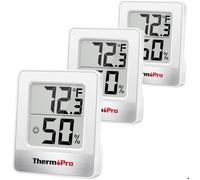 Thermo-hygromètre - TP49W-3 - Grand écran LCD - Sans fil - Couleur blanche