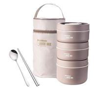 Thermo Lunch Box - Récipient alimentaire à l'épreuve du temps | Récipient à plusieurs couches, boîte isolante avec couverts, chauffage pour travaux scolaires et voyages