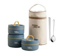 Thermo Lunch Box - Récipient alimentaire à l'épreuve du temps | Récipient à plusieurs couches, boîte isolante avec couverts, chauffage pour travaux scolaires et voyages