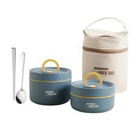 Thermo Lunch Box - Récipient alimentaire à l'épreuve du temps | Récipient à plusieurs couches, boîte isolante avec couverts, chauffage pour travaux scolaires et voyages