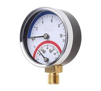 Thermo-manomètre professionnel jauge de température et de pression jusqu'à 120 C et 10 bars 1/8/1/4 pouces for système de chauffage par le sol(G1 2)