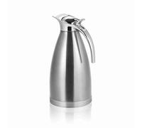 Thermo Pot, Thermos 2L, théière à café en acier inoxydable Double paroi isolée sous vide Thermos Café Jug Bouillotte avec poignée(2L-Argent)