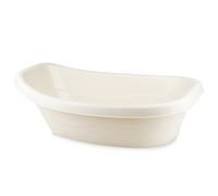 THERMOBABY - Baignoire Bébé Oceana - Forme Ergonomique, Bouchon et Tuyau de Vidange, Compatible Pied Oceana - Légère et Facile à Nettoyer - Fabrication Française - Blanc Crème