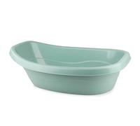 THERMOBABY - Baignoire Bébé Oceana - Forme Ergonomique, Bouchon et Tuyau de Vidange, Compatible Pied Oceana - Légère et Facile à Nettoyer - Fabrication Française - Vert Sauge