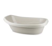 THERMOBABY - Baignoire Bébé Oceana - Forme Ergonomique, Bouchon et Tuyau de Vidange, Compatible Pied Oceana - Légère et Facile à Nettoyer - Fabrication Française - Gris Velours