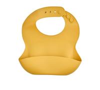 THERMOBABY - Bavoir En Silicone - Bavoir Bebe Avec Récupérateur - Bavoir Souple - Bavoir Ajustable Et Facile à Nettoyer - Jaune Miel