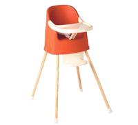 THERMOBABY - Chaise Haute Bébé 2 en 1 Youpla - Évolutive En Rehausseur Chaise Enfant - Tablette Amovible - Harnais 3 Points - Dès 6 Mois, Jusqu'à 3 Ans ou 15kg - Fabriqué En France - Terracotta
