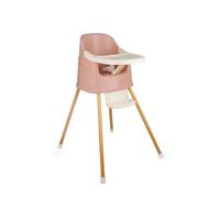 THERMOBABY - Chaise Haute Bébé 2 en 1 Youpla - Évolutive En Rehausseur Chaise Enfant - Tablette Amovible - Harnais 3 Points - Dès 6 Mois, Jusqu'à 3 Ans ou 15kg - Fabriqué En France - Rose Câlin