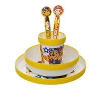 THERMOBABY - Coffret Repas complet Pat'patrouille - Vaisselle Anti-Dérapante Compatible Micro-Ondes - Contient Bol, Assiette, Gobelet, Couverts - Parfait Pour Les Enfants - À Partir de 10 Mois