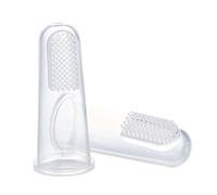 THERMOBABY - Doigtiers brosse à dent en silicone pour bébé - Brossage des Dents et Massage des Gencives - Brosse à Dents Douce et Confortable - Soin Bebe - Lot de 2 - Dès 3 mois - Fabriqué en France