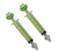 Thermobaby - Lot de 2 Seringues Nasales Bébé - Pipette Nez Bébé - Nettoyage Efficace - Réutilisable - Format Ludique - Embout Souple en Silicone sans BPA - 10 ml - Grenouille