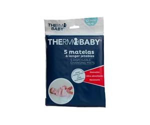 THERMOBABY - Lot de 5 Matelas Jetables pour Bébé 40x60 cm - Protection Table et Matelas à Langer Bébé - Alèses de protection - Imperméables, Anti-fuite, Absorption rapide
