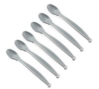 THERMOBABY Lot de 6 cuillères bébé 1er âge à embout souple - Gris Charme