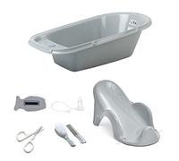 Baignoire Bébé + Transat de bain + Thermomètre + Brosse et peigne + Ciseaux + Mouche bébé gris TU