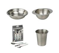 THERMOBABY - Pack Repas Bébé Complet Inox - Ensemble Repas pour Enfant avec Assiette, Set de Couverts, Gobelet et bol - Idéal à offrir - Pratique, Sain et Sûr - Coffrets Repas Pour Enfant sans BPA