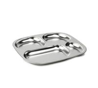 THERMOBABY - Plateau Compartimenté En Inox Pour Enfant - 4 Compartiments - Léger, Robuste - Idéal Pour Repas Équilibrés - Facile À Nettoyer - Compatible Lave-Vaisselle - À La Maison Et En Déplacement
