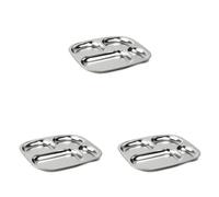 THERMOBABY - Plateau Compartimenté En Inox Pour Enfant - 4 Compartiments - Léger, Robuste - Idéal Pour Repas Équilibrés - Facile À Nettoyer - Compatible Lave-Vaisselle - À La Maison Et En Déplacement