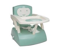 THERMOBABY - Rehausseur de chaise 2 en 1 pliable - Dès 6 mois - Vert Sauge | 2 en 1 : rehausseur et fauteuil, tablette amovible, harnais 3 points, compact et facile à transporter, Fabriqué en France