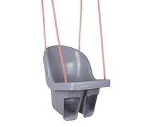 Thermobaby - Siège de balançoire - Balançoire pour Tout-Petit - Siège Bébé - 24 à 72 Mois - Jusqu'à 30kg - avec Corde et Anneaux de Montage - Gris