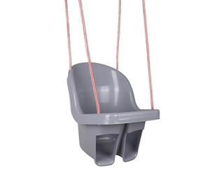 Thermobaby - Siège de balançoire - Balançoire pour Tout-Petit - Siège Bébé - 24 à 72 Mois - Jusqu'à 30kg - avec Corde et Anneaux de Montage - Gris