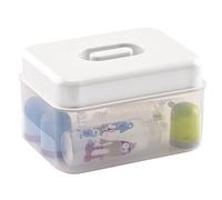 THERMOBABY - Stérilisateur Biberons Double Usage - À Froid avec Comprimés ou À Chaud au Micro-Ondes - Boîte de Stérilisation Compacte avec Couvercle - Sans BPA - Grande Capacité