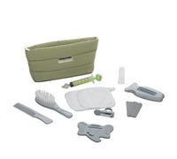THERMOBABY - Trousse de Soin Bébé PLUMEA - Trousse de Toilette - Trousse Hygiène Nouveau-Né et Nourrisson - Compacte & Nomade - 9 Accessoires Essentiels Soin de Bébé -Cadeau de Naissance - Vert Cactus