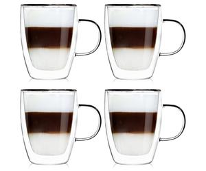 Thermobecher mit doppelter Wand für Latte Kaffee DOUBLE 300 ml 4 Stk.