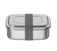 THERMOcafé by THERMOS TC SANDWICH BOX - Boîte à sandwich - En acier inoxydable - Avec bande textile - Pour l'université, l'école et le bureau - Passe au lave-vaisselle et sans BPA - 0,80 l - Gris