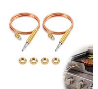Thermocouple à Gaz Universel M8, Sonde de Chauffage pour Brûleur à Gaz, 600mm, Pièces de Rechange pour Chauffage Extérieur, Écrous de Connexion, Accessoires pour Cheminée et Barbecue (2 pièces)