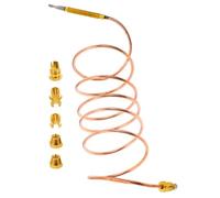 Thermocouple de Cheminée en Cuivre, Remplacement Rapide pour Chaudières | Capteur pour Chauffage au Gaz, Accessoires et Adaptateur Inclus, Usage Maintenance la Cuisine Professionnelle