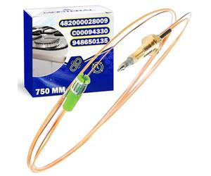 Thermocouple Gaz pour Cuisiniere Gaz 750 mm avec le Code Original 948650135 pour Smeg 482000028009 pour Whirlpool C00094330 pour Ariston pour Indesit - Garantie de 10 Ans - MONTERAL