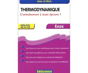 Thermodynamique MPSI-PCSI, MP-PC-PSI : L'entraînement à toute épreuve