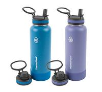 ThermoFlask Bouteille avec couvercle à bec verseur - Bouteilles d'eau en acier inoxydable avec isolation à double paroi et couvercles sans BPA - Bouteilles et couvercles anti-fuites réutilisables