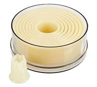 Thermohauser 8300017399 Lot de 9 emporte-pièces en nylon rond et ondulés Blanc Diamètre 2,0-10,0 cm
