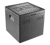 thermohauser Boîte isotherme en polypropylène expansé pour pizza Noir Avec couvercle 41,5 l 41 x 41 x 40 cm Pour service de livraison