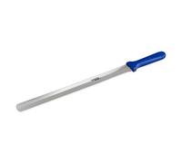 thermohauser Couteau de boulanger (acier, inoxydable), affûtage dentelé double face, avec manche en plastique bleu, lame 36 cm, manche bleu