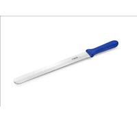 thermohauser Couteau de boulanger (acier inoxydable), dentelé et plat des deux côtés, avec manche en plastique bleu, lame de 31 cm, manche bleu
