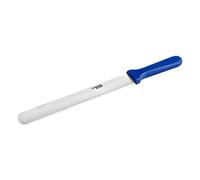 Thermohauser Couteau de boulanger en acier inoxydable avec manche en plastique bleu, lame 26 cm