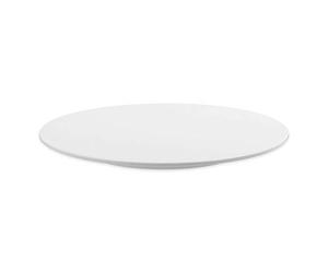 thermohauser Plateau à gâteau en mélamine blanche, rond, diamètre 30 x 2,5 cm, avec pied fixe, plastique