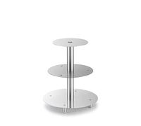 Thermohauser Présentoir à gâteaux, rond, en aluminium, à 3 étages