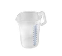 Thermohauser Verre doseur avec poignée fermée, 5000 ml, plastique PP, graduation bleue en litres et millilitres, transparent