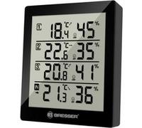 Bresser Temeo Hygro Quadro Station Météo Sans Fil Thermo-hygrométrique, 3 Capteurs Ext De Mesure De La Température + L’humidité De L’air En 4 Lieux, Noir, 10,4 x 2,5 x 12 cm