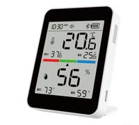 Thermohygromètre intelligent T1 avec grand écran clair indiquant la température, l'humidité, le temps et les extrêmes pour la maison et le bureau