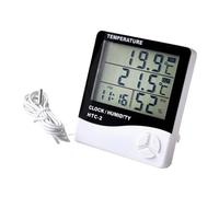 Thermohygromètre LCD Électronique Numérique Température Humidité Mètre Intérieur Extérieur Thermomètre Hygromètre Station Météo Horloge HTC-1 HTC-2(HTC-2)
