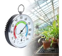 Thermom¨¨tre Hygrom¨¨tre Mural 10cm, Mesureur de Temp¨¦rature et d'humidit¨¦ Int¨¦rieur en Alliage d'aluminium avec Anneau de Suspension pour Plantation de Serre Int¨¦rieure Domestique