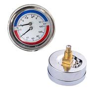 Thermomanomètre Jauge de température et de pression jusqu'à 120 C et 10 Bar Entrée arrière avec 1/4 "NPT、BSPT、BSP Connexion arrière